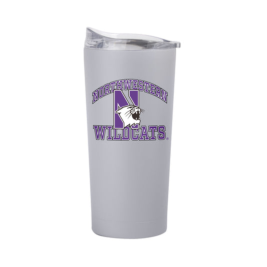 Northwestern University Wildcats 20oz Logobrands Powder Coat Grey Tumbler