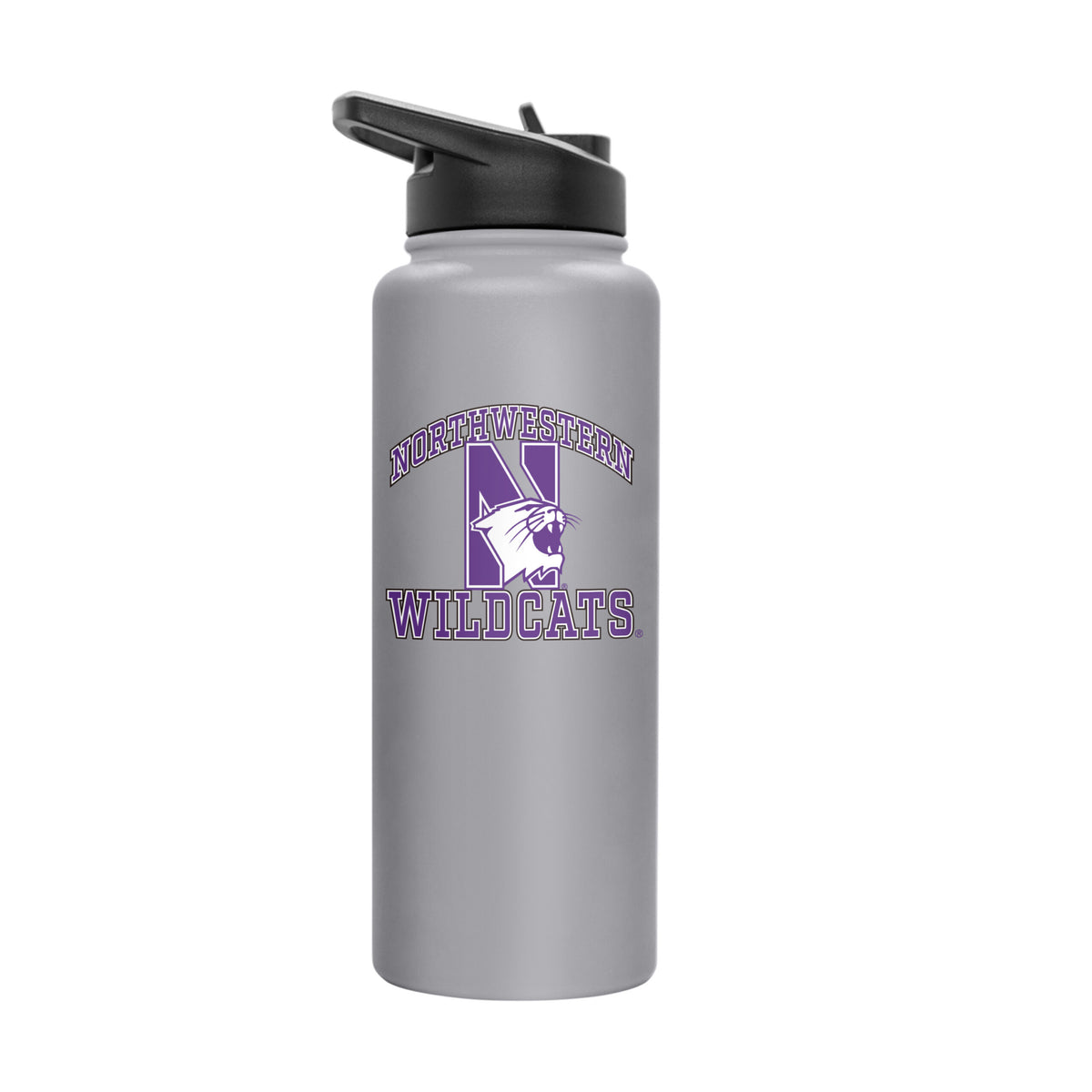 Northwestern University Wildcats Logobrands 34 oz. Echo Quencher Grey Water Bottle