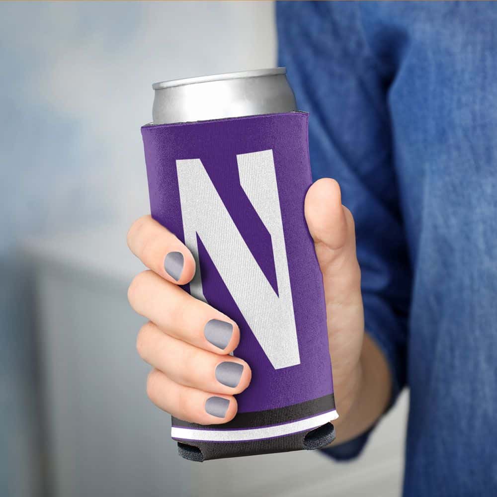 Northwestern University Wildcats Full Color 12oz. Slim Can Cooler -2