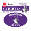 Northwestern University Wildcats Full Color Outside Application 3"X5" Oval Multi-Purpose Sticker Design #19 N-Cat