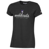 Northwestern University Wildcats Champion Ladies Black Tee Shirt with Specialty Foil Design