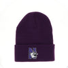 Northwestern University Wildcats Adult Solid Purple Cuffed Knit Cap with N-Cat Design