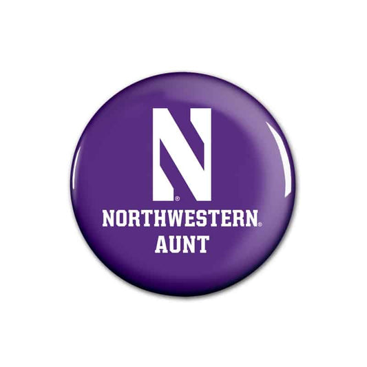 Northwestern Wildcats Button with Northwestern Aunt Design 1.75"