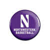 Northwestern Wildcats Button with Northwestern Basketball Design 1.75"