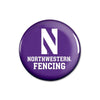 Northwestern Wildcats Button with Northwestern Fencing Design 1.75"