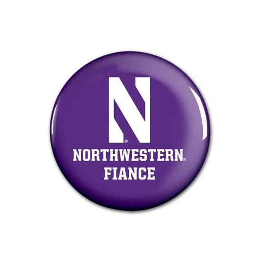Northwestern Wildcats Button with Northwestern Fiancé Design 1.75"