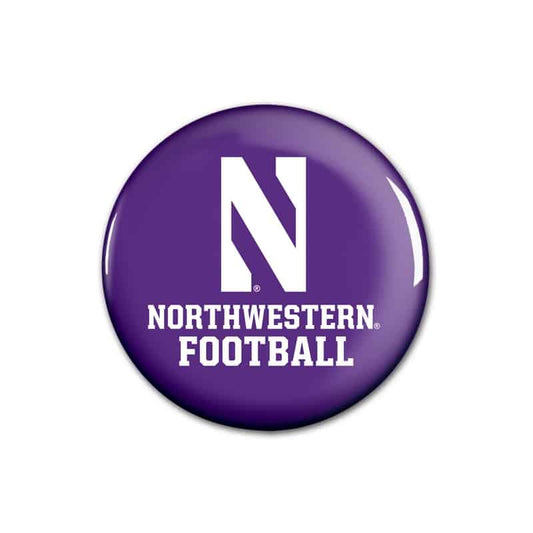 Northwestern Wildcats Button with Northwestern Football Design 1.75"