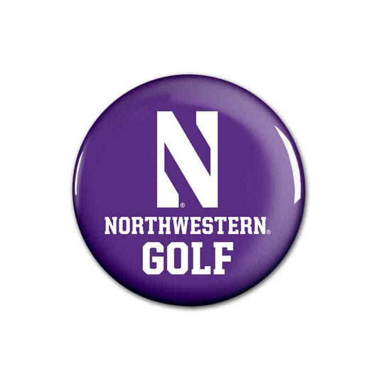 Northwestern Wildcats Button with Northwestern Golf Design 1.75"