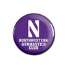 Northwestern Wildcats Button with Northwestern Gymnastics Design 1.75"