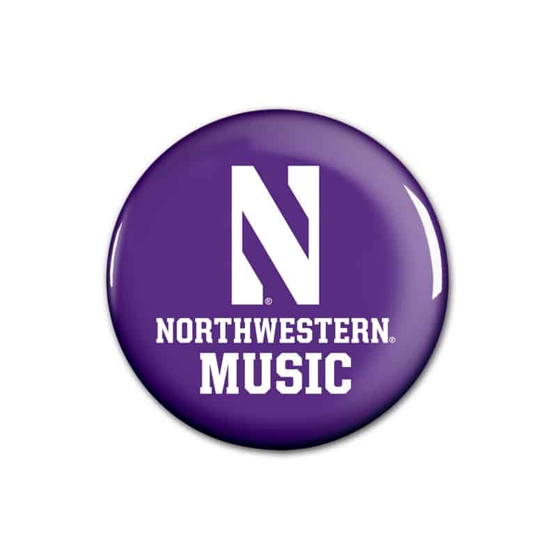 Northwestern Wildcats Button with Northwestern Music Design 1.75"