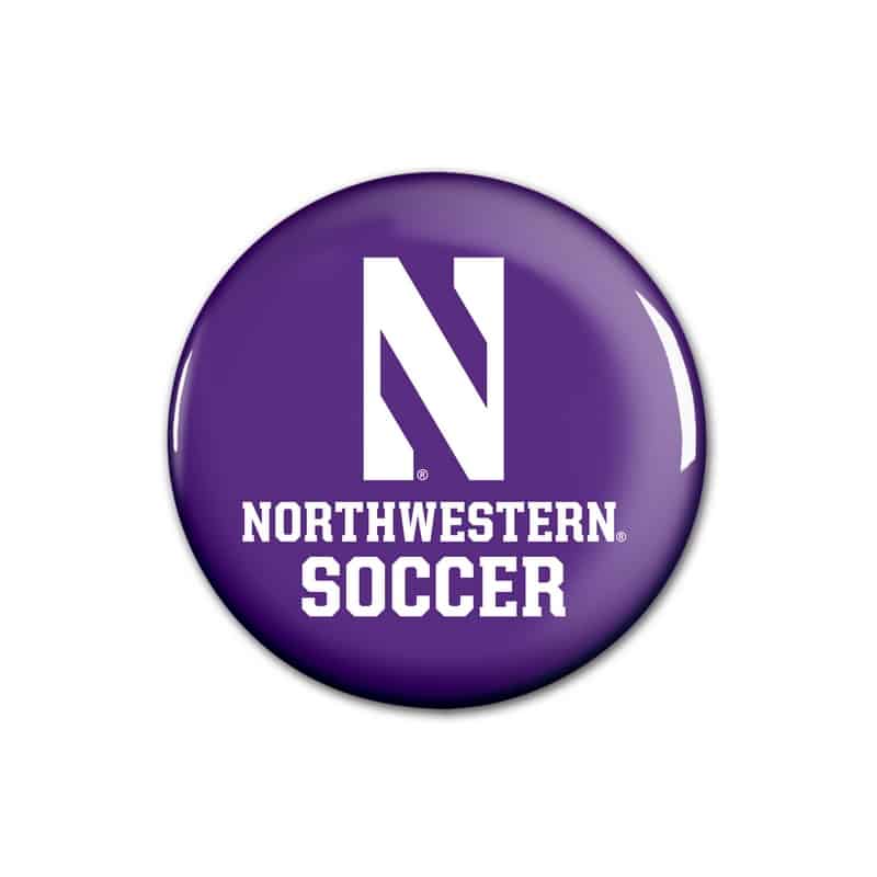 Northwestern Wildcats Button with Northwestern Soccer Design 1.75"