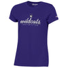 Northwestern University Wildcats Champion Ladies Purple Tee Shirt with Specialty Foil Design