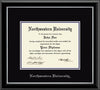 Northwestern University Wildcats Double Matted Black Diploma Frame With Silver Accent & Silver Embossed Northwestern University Design Main Matt In Black