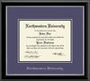 Northwestern University Wildcats Double Matted Black Diploma Frame With Silver Accent & Silver Embossed Northwestern University Design Main Matt In Purple