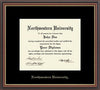 Northwestern University Wildcats Black Matted Williamsburg Diploma Frame With Gold Accent & Gold Embossed Northwestern University Design