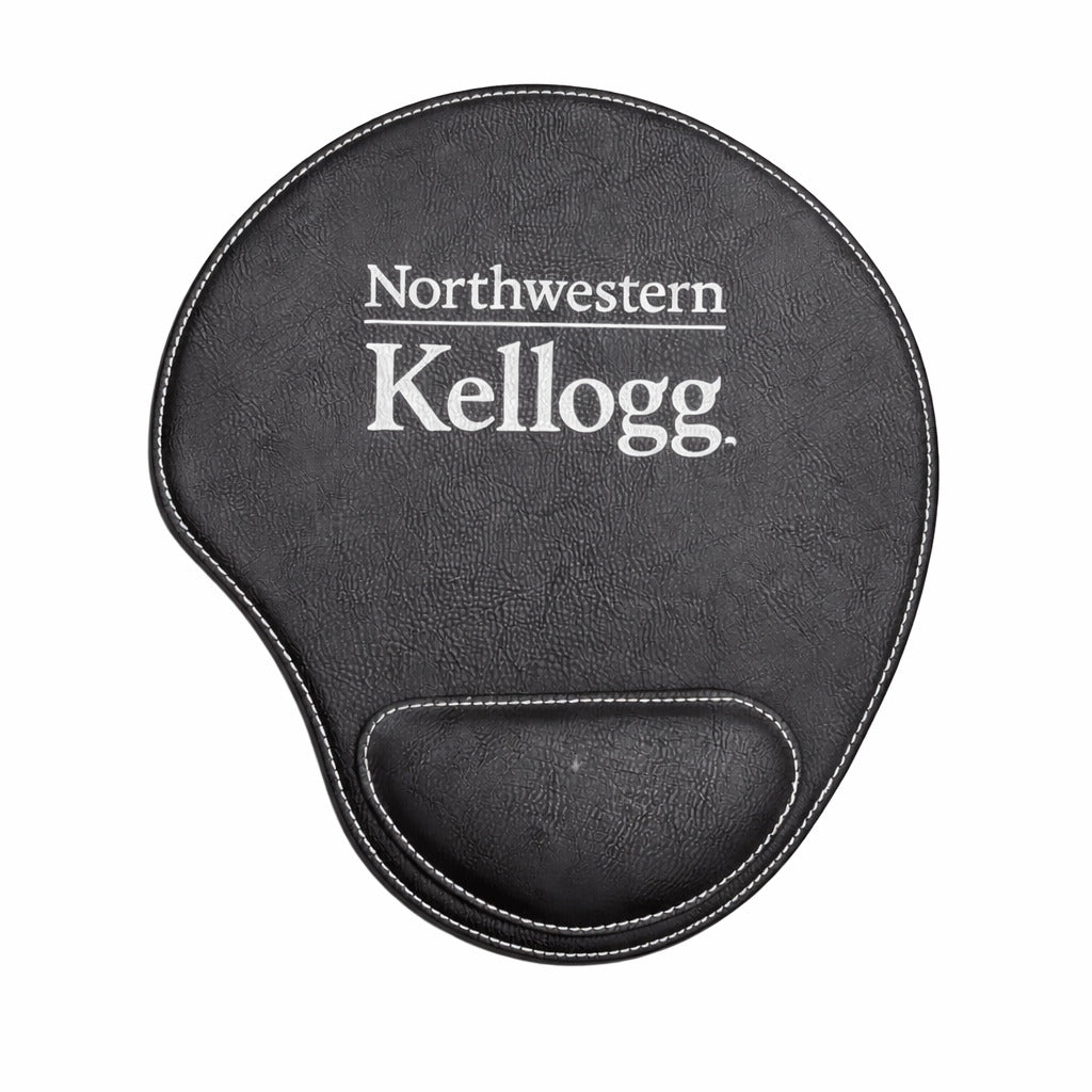 Northwestern I Kellogg Laser Engraved Black Velour Mousepad3