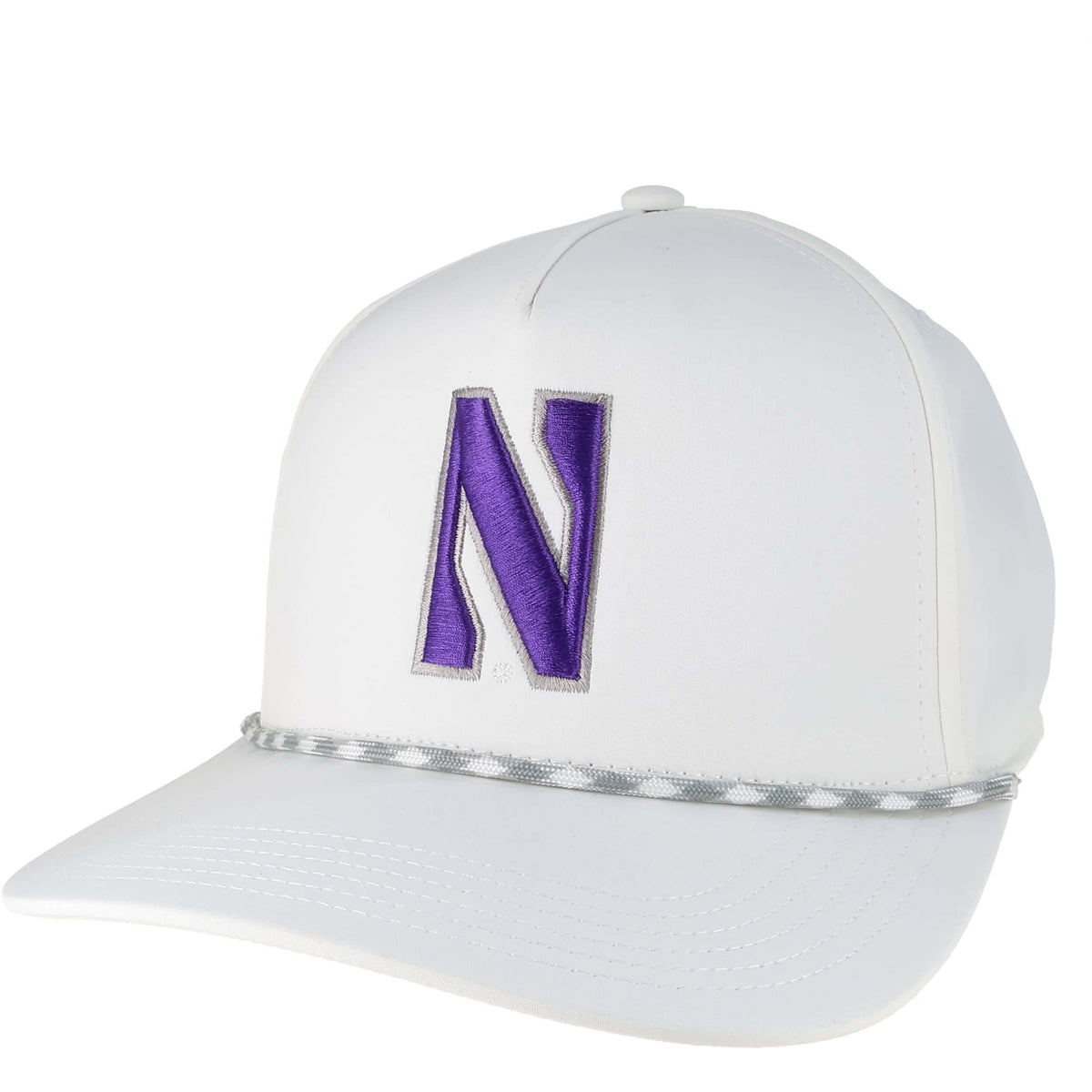 Northwestern University Wildcats Constructed Adjustable White Caddy Hat with Stylized N design