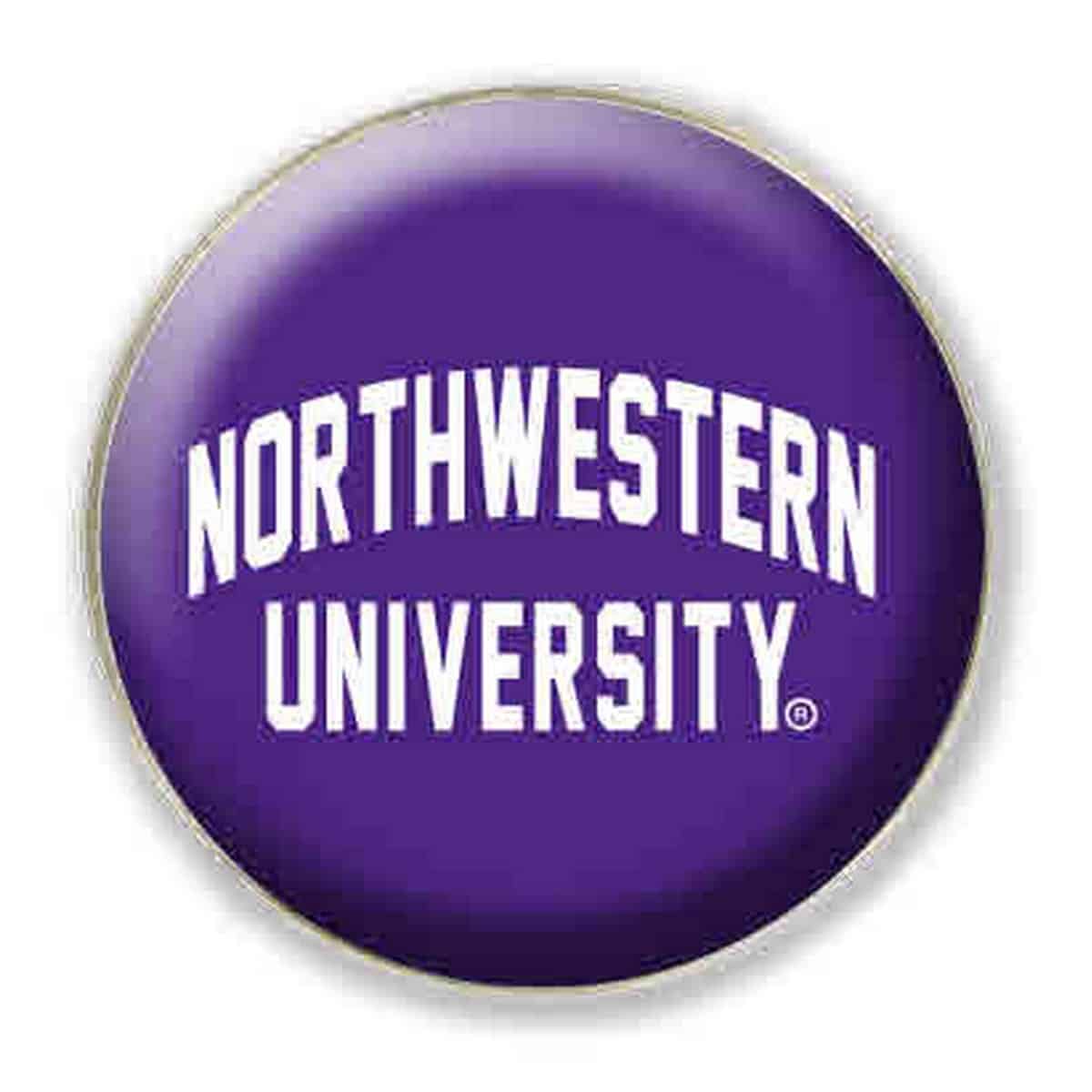 Northwestern University Wildcats 1.35" Purple Fridge Magnet with Arched Northwestern University Design