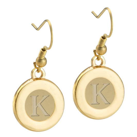 Northwestern | Kellogg Gold Plated Plated Pendant Earrings with K Design