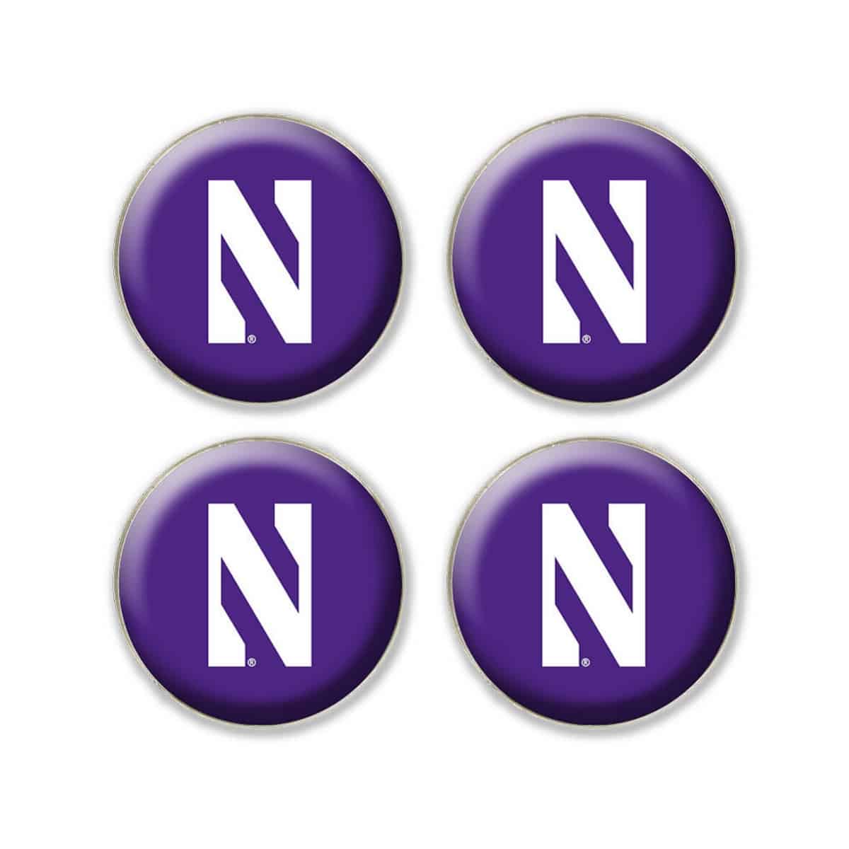 Northwestern University Wildcats 1.35" Dome Fridge Magnet set of Four Combo Pack #1