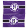 Northwestern University Wildcats 3'X5' Two Sided Purple Applique Flag with Circle Stripe Design