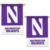Northwestern University Wildcats 28"X40" Two Sided Purple Vertical Applique Flag with N-Cat Design & Northwestern Wildcats