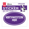 Northwestern University Wildcats Full Color Outside Application 3"X5" Oval Multi-Purpose Sticker Design #24 Mom