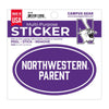 Northwestern University Wildcats Full Color Outside Application 3"X5" Oval Multi-Purpose Sticker Design #26 Parent