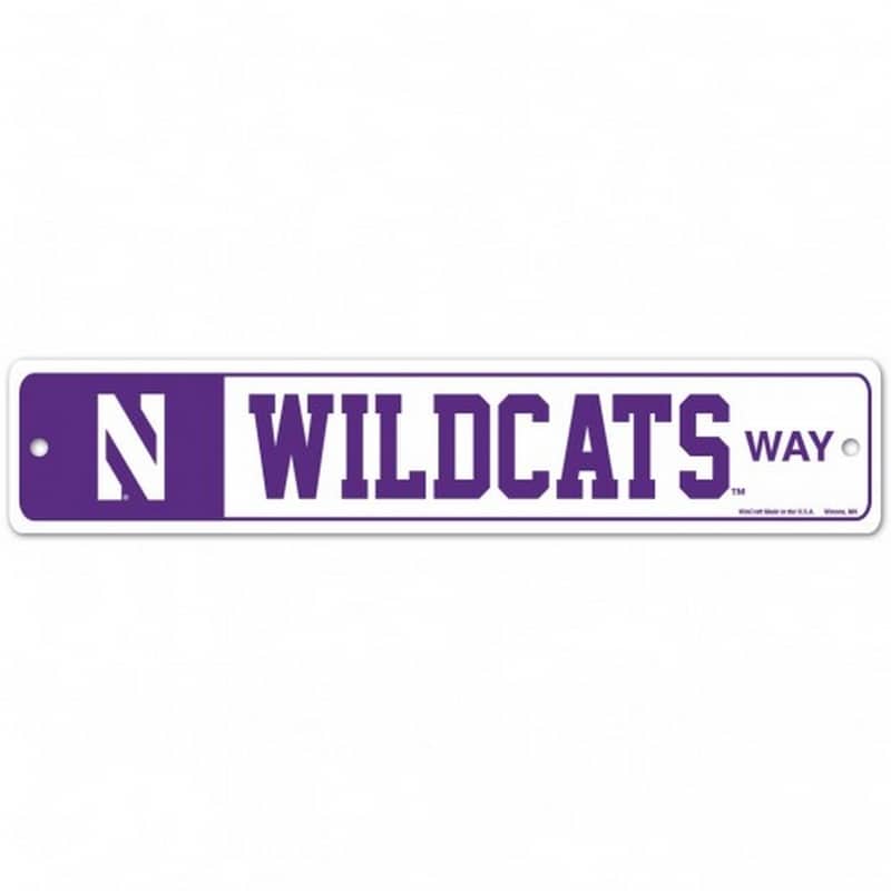 Northwestern Wildcats 3.75" x 19" Wildcats Way Street Sign