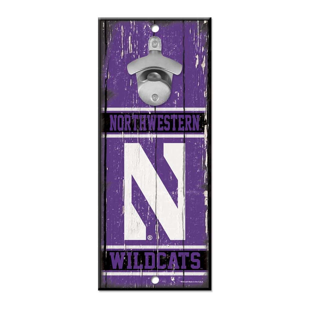 Northwestern University Wildcats Bottle Opener Wood Sign 5"X11"