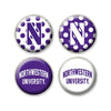 Northwestern University Wildcats 1.35" Dome Fridge Magnet set of Four Combo Pack #6