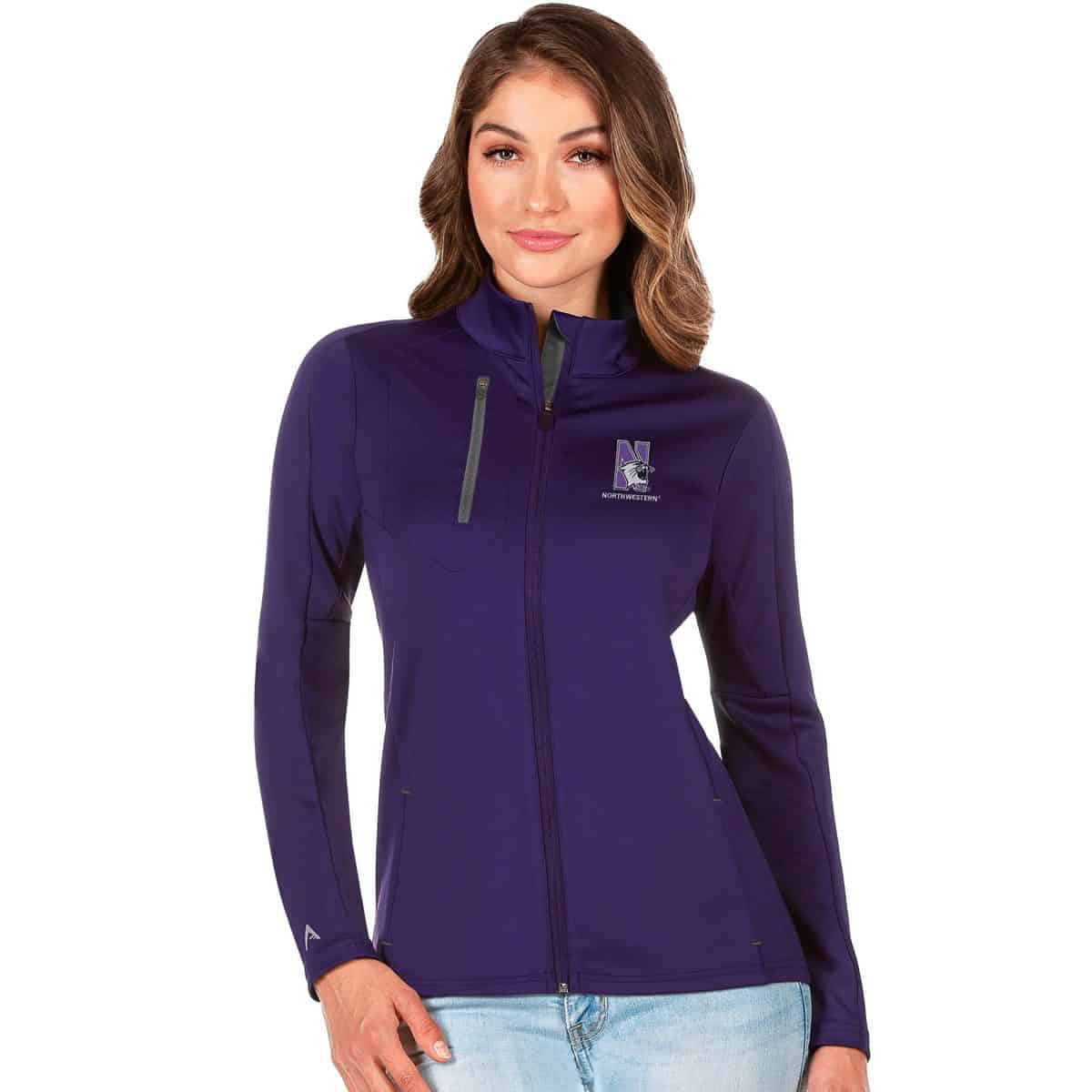 Northwestern University Wildcats Women's Antigua Purple Generation Full-Zip with N-Cat Design