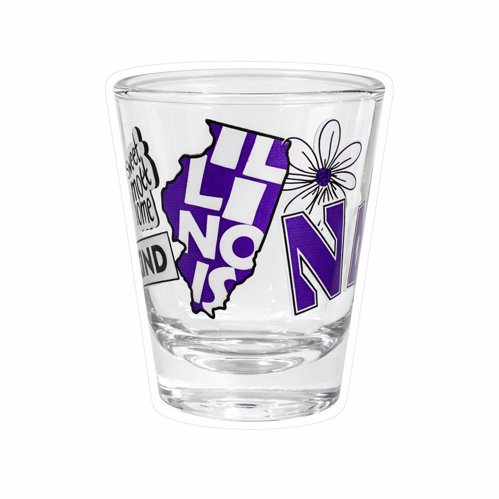 Northwestern University Wildcats 1.5 oz. Clear Collector Shot Glass with Native Design3