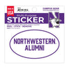 Northwestern University Wildcats Full Color Outside Application 3"X5" Oval Multi-Purpose Sticker Design #33 Alumni