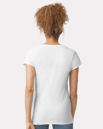 Northwestern University Wildcats Women's MV Softstyle White V-Neck Tee Shirt with One Color Northwestern Arch Design -4