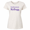 Northwestern I Kellogg Women's MV LAT Fine Jersey Natural Heather Tee Shirt