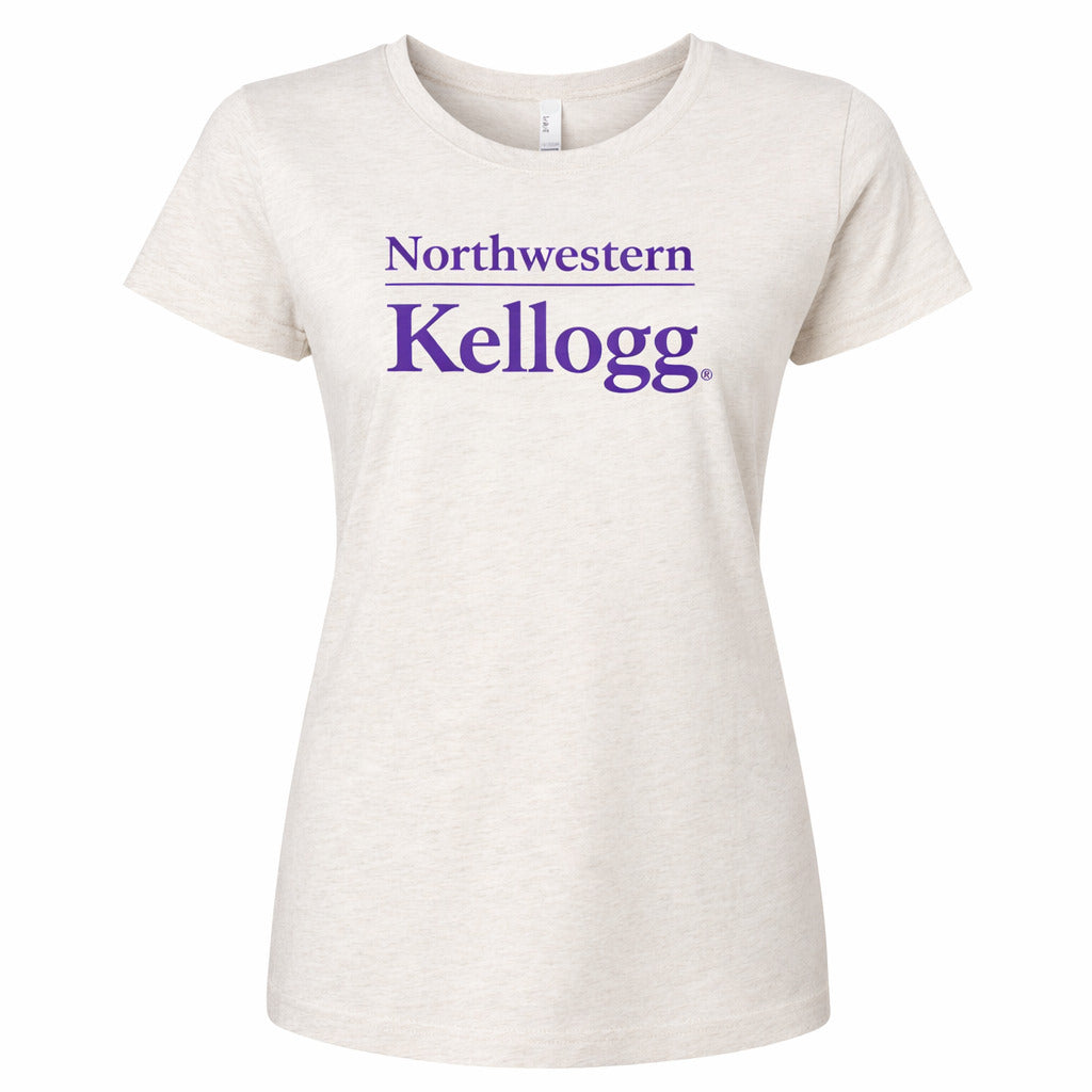 Northwestern I Kellogg Women's MV LAT Fine Jersey Natural Heather Tee Shirt