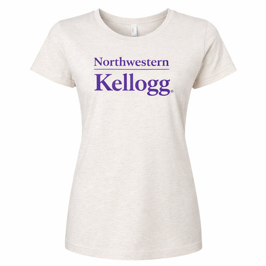 Northwestern I Kellogg Women's MV LAT Fine Jersey Natural Heather Tee Shirt