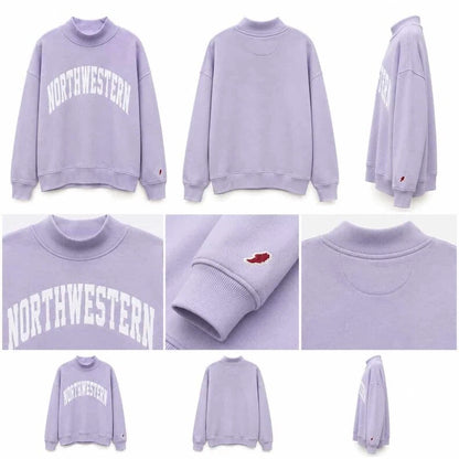 Northwestern University Wildcats Women's League Lilac Diana Mock Neck Sweatshirt