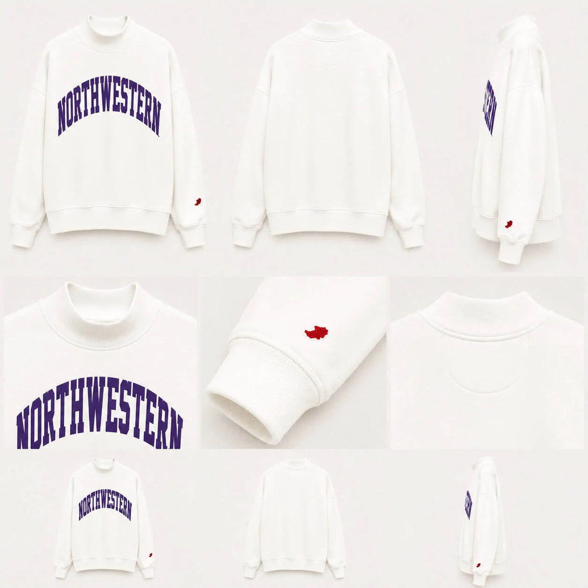 Northwestern University Wildcats Women's League White Diana Mock Neck Sweatshirt