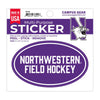 Northwestern University Wildcats Full Color Outside Application 3"X5" Oval Multi-Purpose Sticker Design #38 Field Hockey