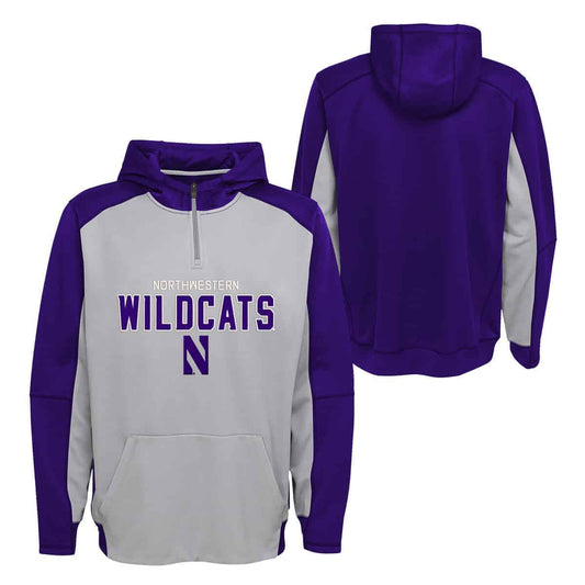 Northwestern University Wildcats Men’s Two Tone 1/4 Zip Hooded Sweatshirt