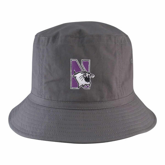 Northwestern University Wildcats Charcoal Grey Floppy/Bucket Hat with N-Cat Design