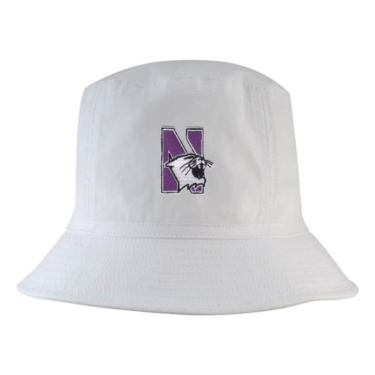 Northwestern University Wildcats White Floppy/Bucket Hat with N-Cat Design