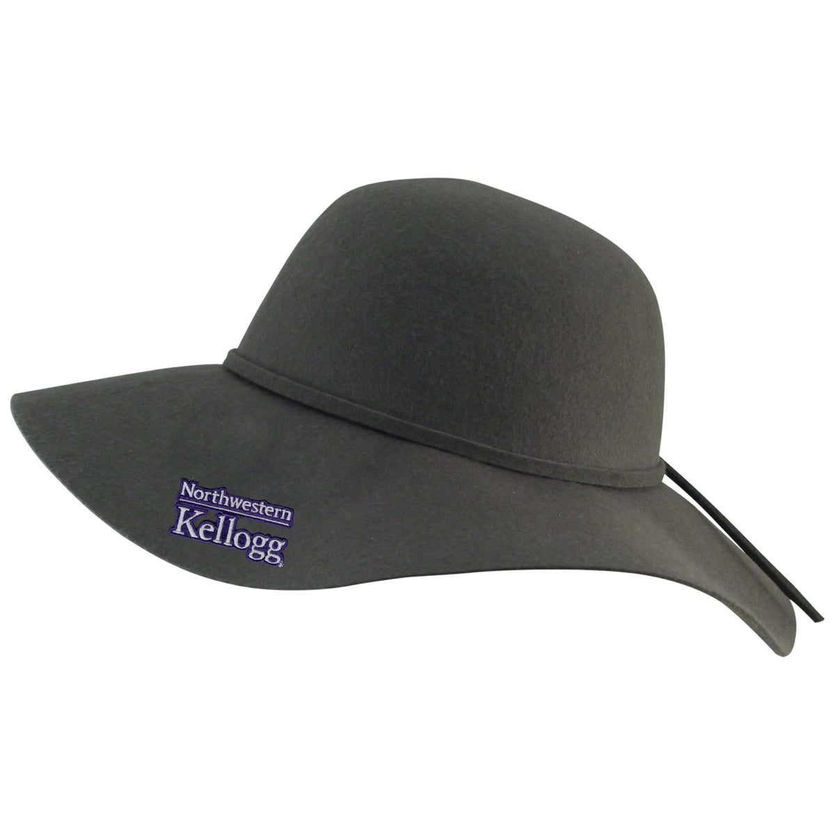 Northwestern I Kellogg Goldie Charcoal Floppy Wool Felt Brim Hat