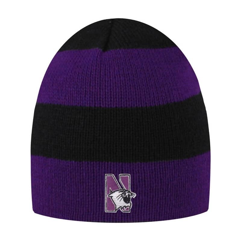 Northwestern University Wildcats Adult Purple/Black Columbia Rugby Stripped Beanie