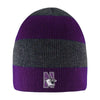 Northwestern University Wildcats Adult Purple/Charcoal Columbia Rugby Stripped Beanie