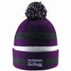Northwestern I Kellogg Primetime Purple/Charcoal Knit Cuff Hat with Pom