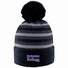 Northwestern I Kellogg Doc Black/Grey Knit Cuff Hat with Pom