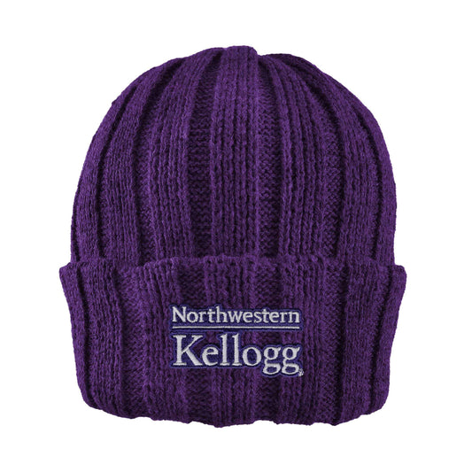 Northwestern I Kellogg Watchman Shallow Fit Drop-Needle Purple Knit Cuff Hat